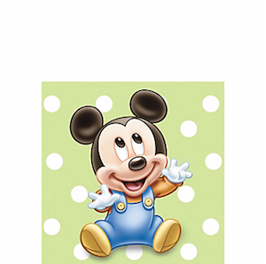 Mickey Mouse 1st Birthday Beverage Napkins