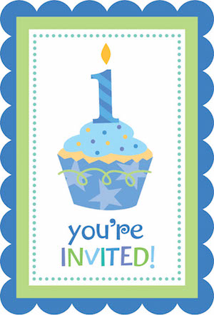 Sweet Little Cupcake Boy Invitations