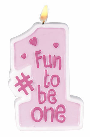 Girl's 1st Birthday Molded Candle