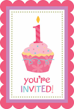 Sweet Little Cupcake Girl Invitations