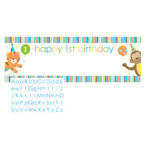 Sweet at One Boys Giant Party Banner with Customisable Stickers