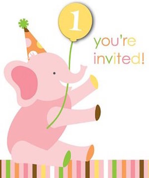 Sweet at One Girls Invitations