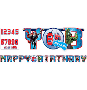 Avengers Add-An-Age Letter Banner
