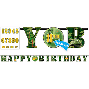 Camouflage Add-An-Age Letter Banner