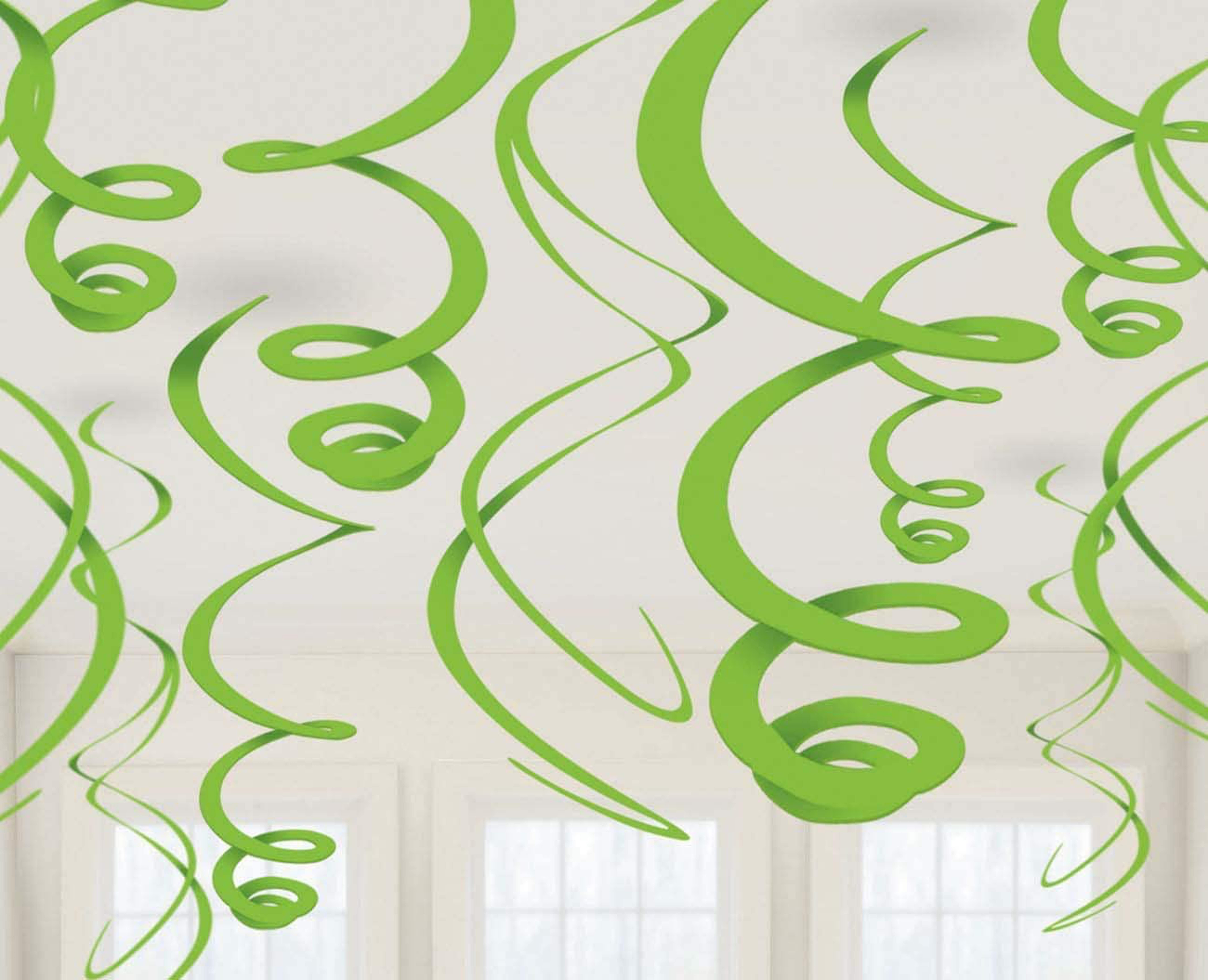 Swirl Decorations Lime Green