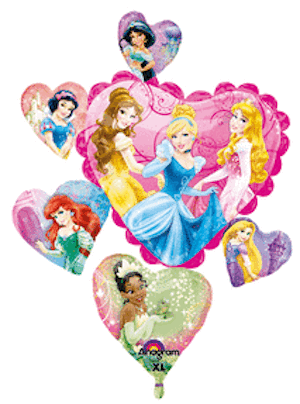 Cluster Princesses Hearts Balloon