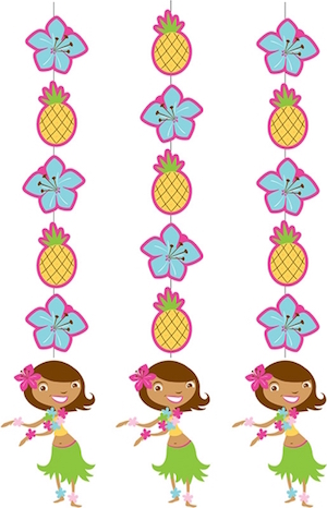 Pink Luau Hanging Cutouts
