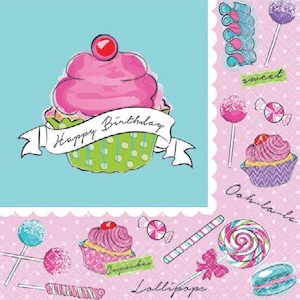 Birthday Sweets Beverage Napkins