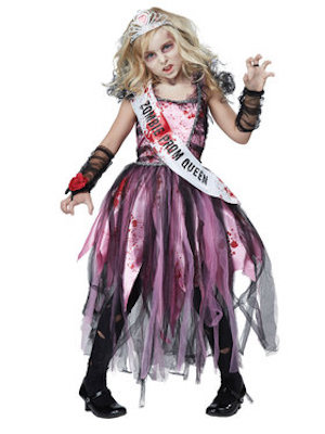 Girls Zombie Prom Queen Costume