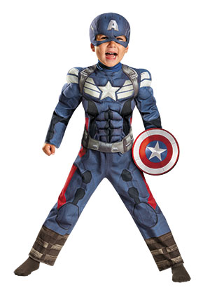 Toddler Boys Captain America 2 Muscle Costume