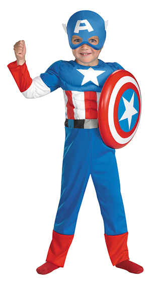 Toddler Boys Captain America Muscle Costume