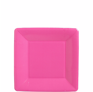 Bright Pink Square Paper Dessert Plates
