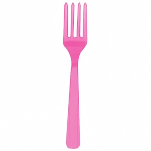 Bright Pink Plastic Forks