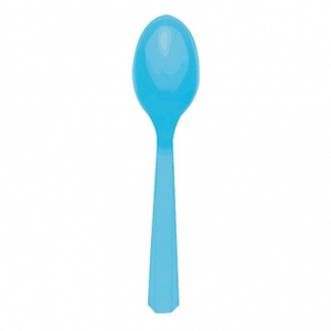 Caribbean Blue Plastic Spoons