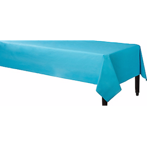 Caribbean Blue Rectangular Plastic Table Cover