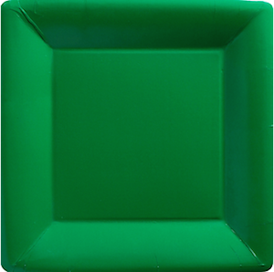 Festive Green Square Paper Dinner Plates
