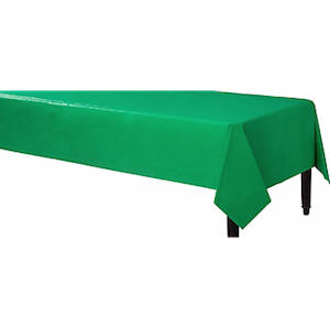 Festive Green Rectangular Plastic Table Cover