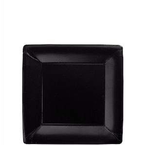 Jet Black Square Paper Dessert Plates