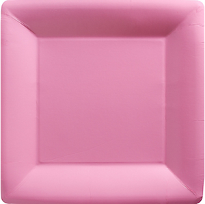 New Pink Square Paper Dinner Plates