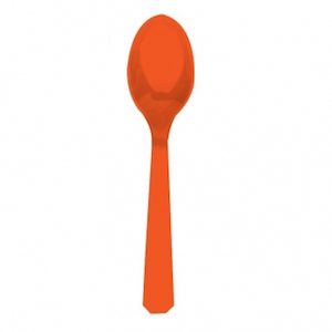 Orange Plastic Spoons