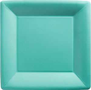 Robin's Egg Blue Square Paper Dinner Plates