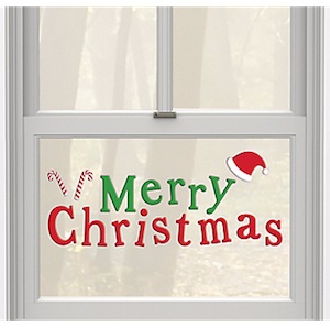 Merry Christmas Gel Cling Decals