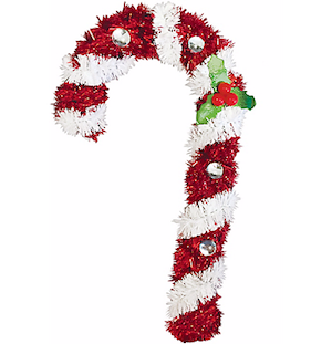 3D Tinsel Candy Cane 
