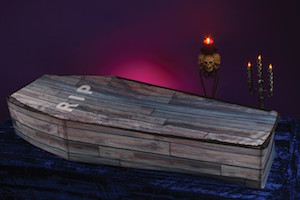 Collapsible Wood Grain Coffin