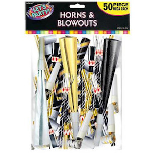 Black, Silver & Gold Horns and Blowouts