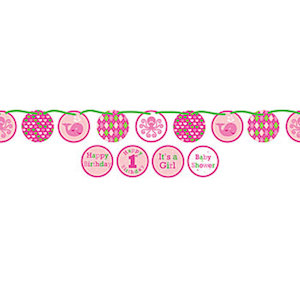 Ocean Preppy Girl Circle Ribbon Banner