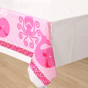 Ocean Preppy Girl Plastic Table Cover