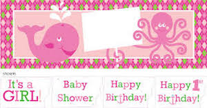 Ocean Preppy Girl Giant Party Banner