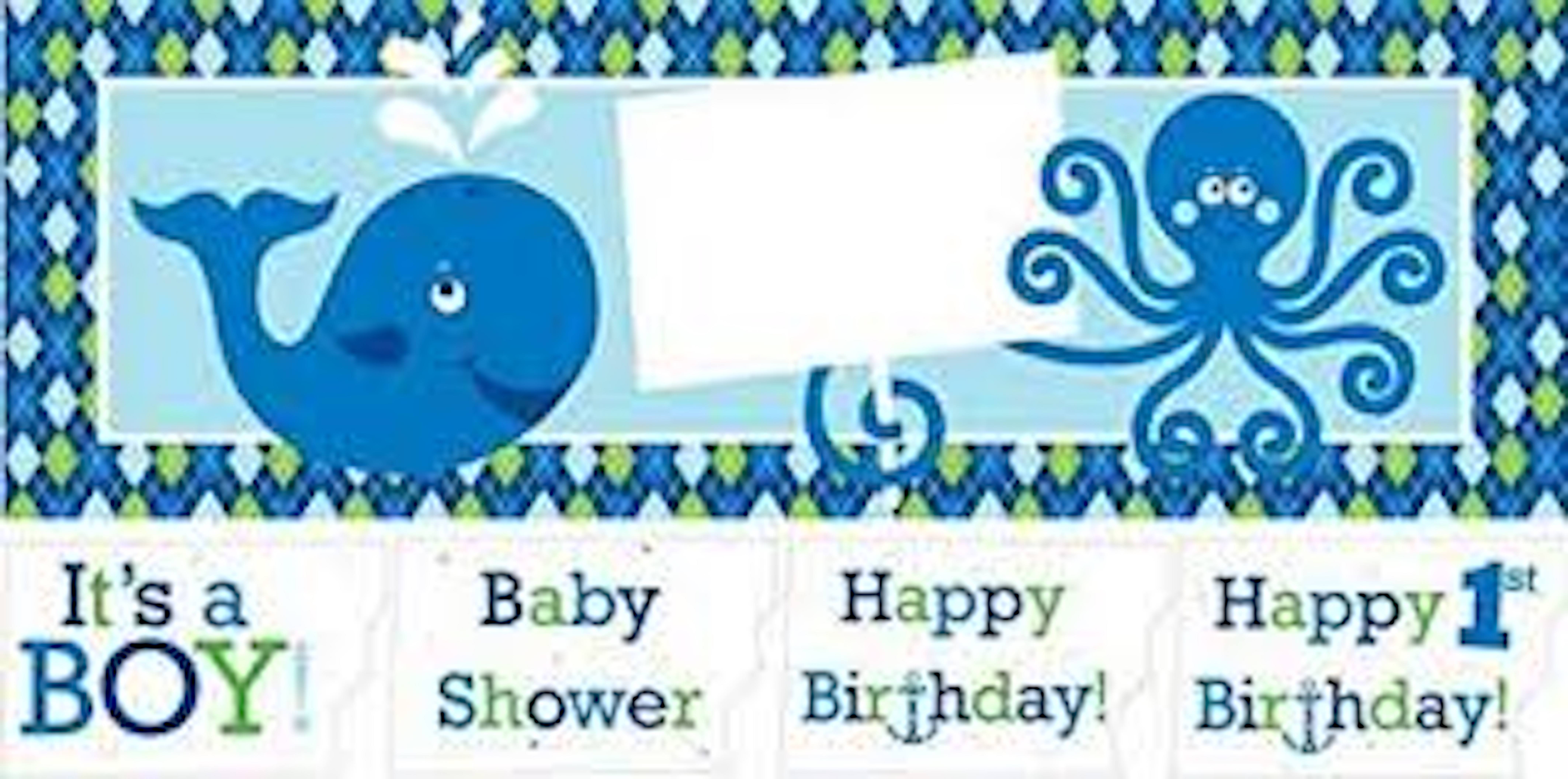 Ocean Preppy Boy Giant Banner with Stickers