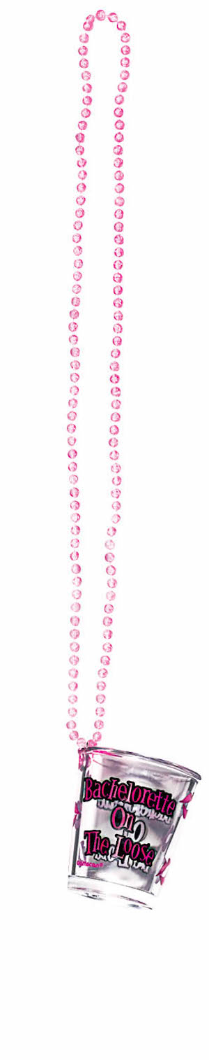 Bachelorette Party Bead Chain Necklace w/Shot Glass