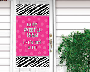 Zebra Party Personalised Door Banner