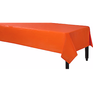 Orange Rectangular Plastic Table Cover